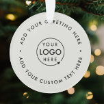 Logo de commerce<br><div class="desc">Simple,  stylish custom gray business logo round christmas ornament en style moderne minimal. You can easily add your company and custom text (eg. happy holidays or merry christmas) for the perfect holiday promotional favor with a corporate professional feel. #logo #business #christmas #ornamnament</div>