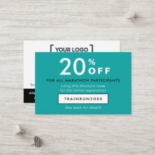 Logo de coupon de réduction Turquoise Moderne QR