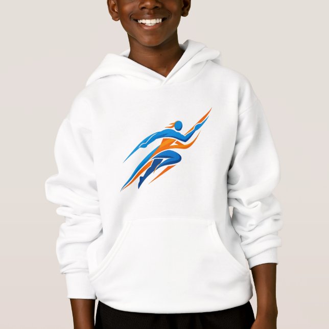 Logo de coureur dynamique bleu orange Vitesse Cade (Devant)
