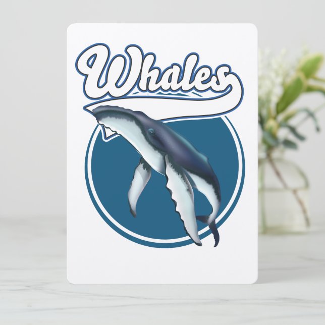 logo de dessin animé de baleine (Debout devant)