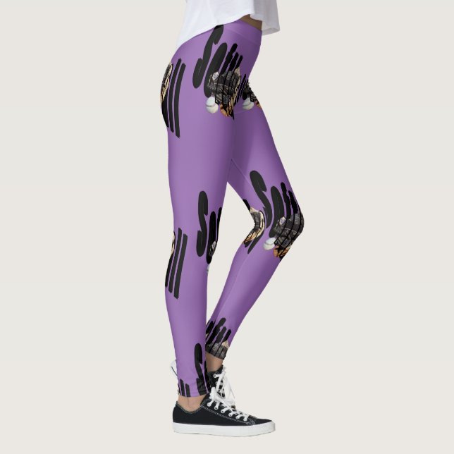 Logo de gants de softball, dames Leggings violets (Droite)