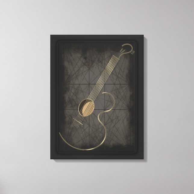 Logo de guitare acoustique Toile murale (Recto)