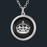 Logo de la couronne royale Collier plaqué argent<br><div class="desc">Logo de la couronne royale Collier plaqué argent. Couleurs personnalisées.</div>