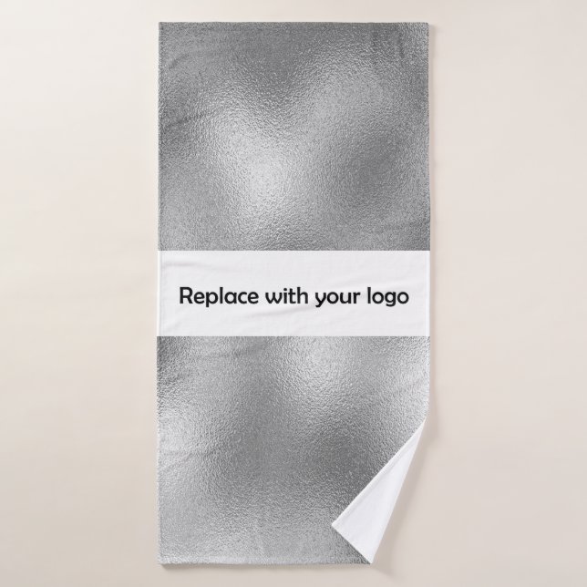 Logo de la société argent métallique élégant (Serviette de bain)