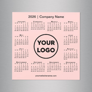 Logo de la société de calendrier 2026 sur un aiman