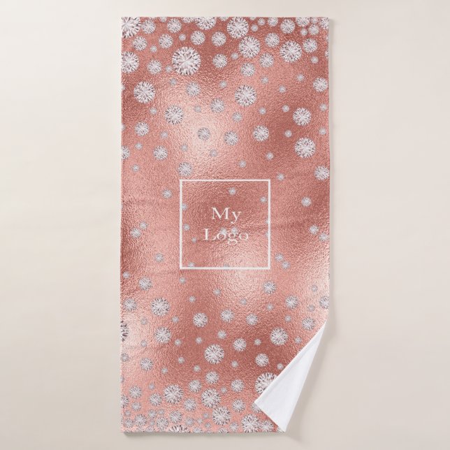 Logo de la société diamants roses or brillant luxu (Serviette de bain)