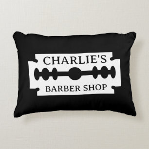 Logo de lame Razor barber shop déco accent coussin
