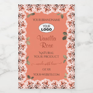 Logo de l'Arrière - plan Saumon Étiquette rose Ros