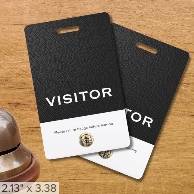 Logo de l'entreprise Badge de visiteur noir (Créateur téléchargé)