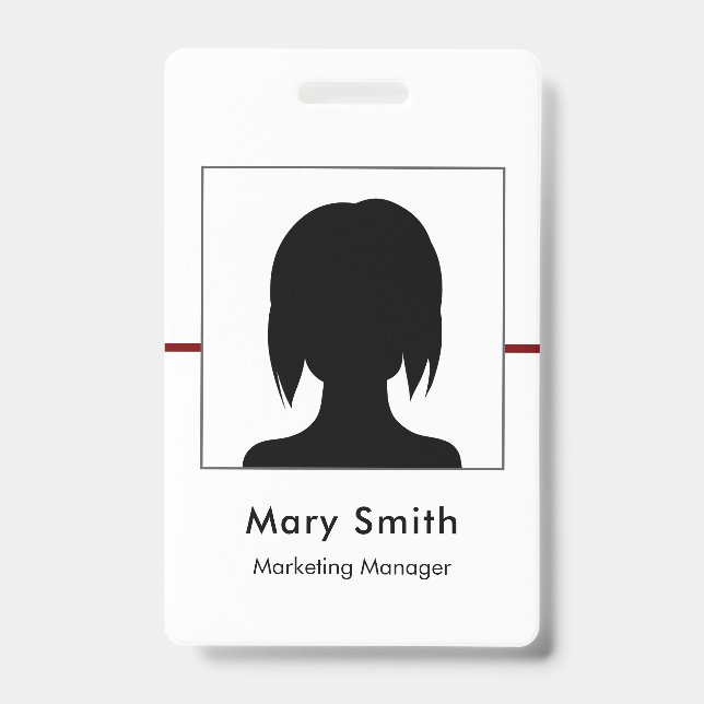 Logo de l'entreprise, Badge minimaliste d'employé  (Avant)