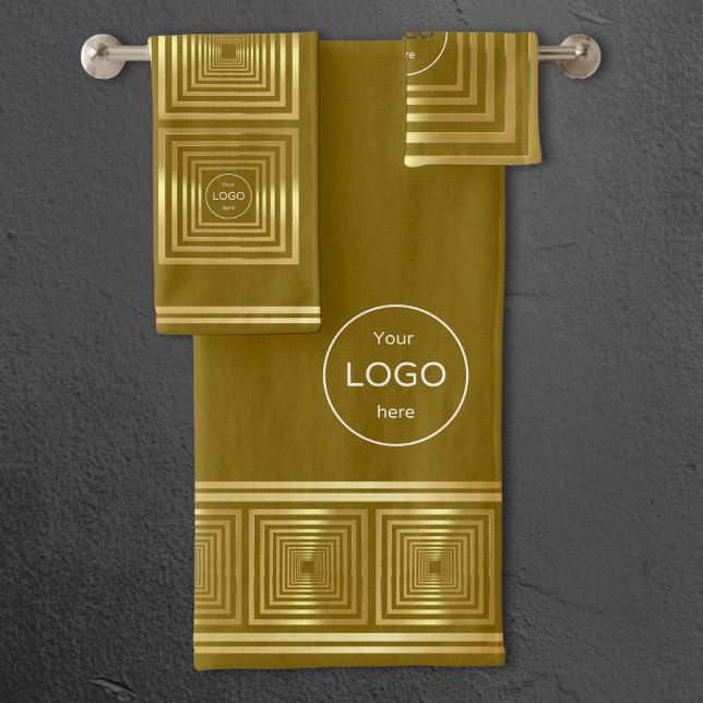 Logo de l'entreprise luxueux or Serviette set (Créateur téléchargé)