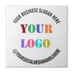 Logo de l'entreprise personnalisée et Carreaux en<br><div class="desc">Couleurs et polices personnalisées - Carreaux céramiques personnalisés avec votre entreprise Logo Social Media Name Slogan Business Promoted Tile Gift - Ajouter votre logo - Image - Photo ou QR Code / Business Slogan - Tagline - Nom - Entreprise / Social Media Handle - ou Site - Email - Téléphone...</div>