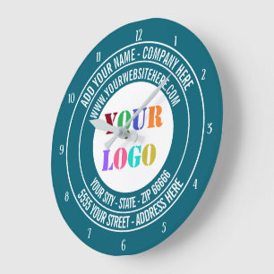 Logo de l'entreprise personnalisée et horloge text