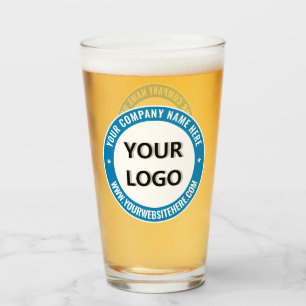 Logo de l'entreprise personnalisée et verre texte 