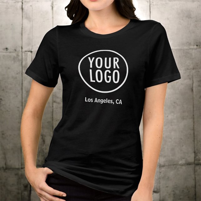 Logo de l'entreprise sur mesure des T-shirts Jerse (MISOOK Women’s Black T-Shirt with Logo)