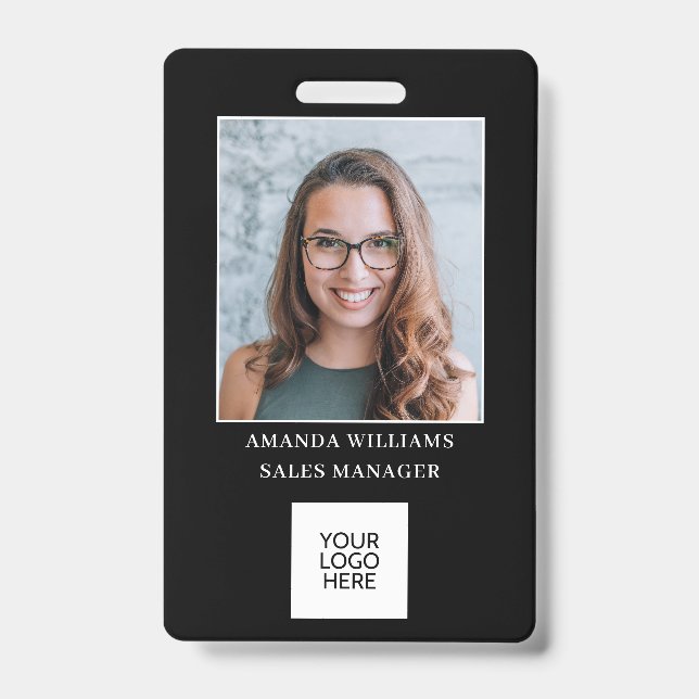 Logo de l'ID photo de l'employé Code QR Badge (Face)