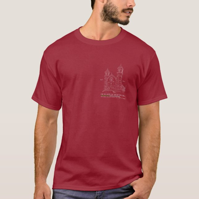 Logo de ligne OLMC (ver. 2) Maroon de T-shirt homm (Devant)