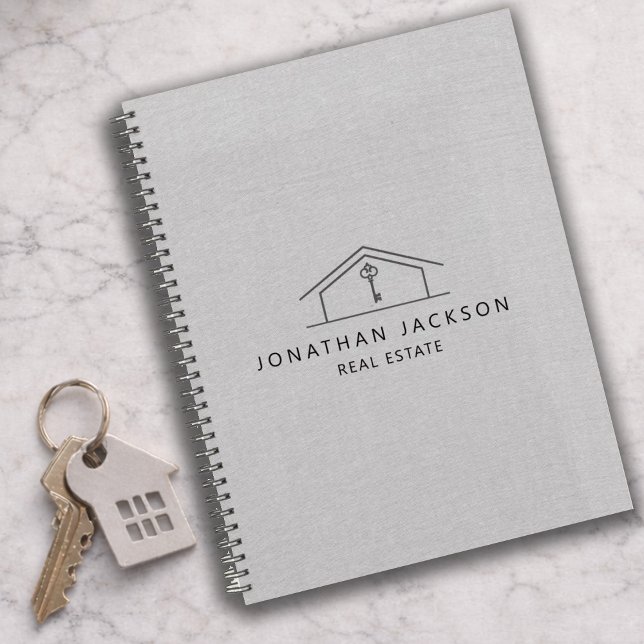 Logo de maison de l'agent immobilier moderne gris  (Créateur téléchargé)