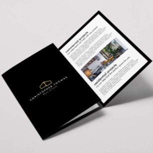 Logo de maison moderne Immobilier Brochure Noir/Or