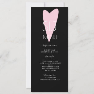 Logo de mariage gras B cœur noir blanc Menu du dîn