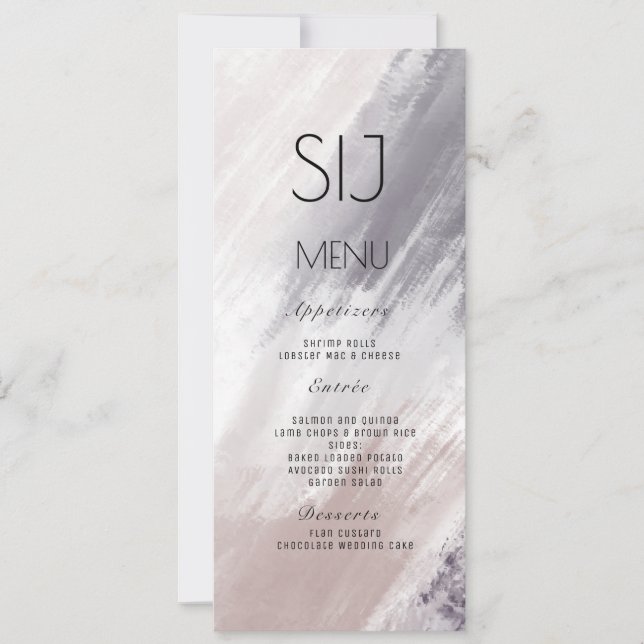 Logo de mariage Menu de dîner aux traits de pincea (Devant)