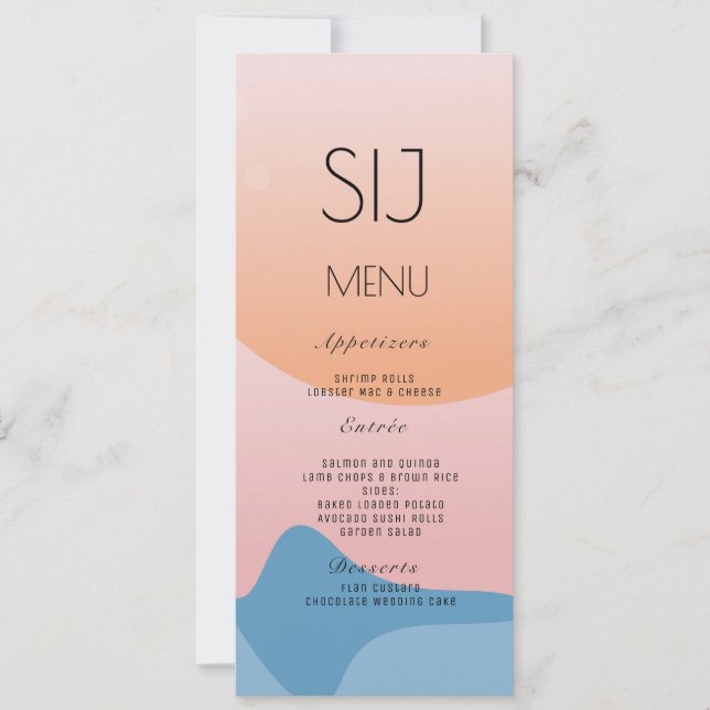 Logo de mariage organique menu du dîner au coucher (Devant)