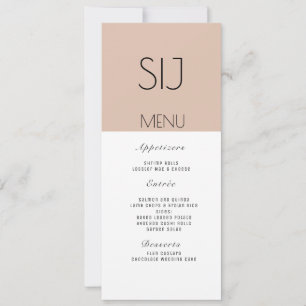 Logo de mariage simple bloc de couleur menu de dîn