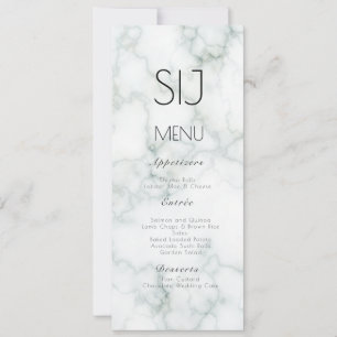 Logo de mariage simple menu de dîner en marbre bét