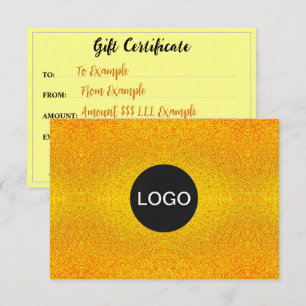 Logo De Marque De Luxe, Certificat Cadeau D'Or Élé
