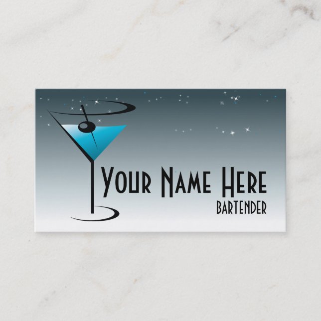 Logo de Martini de carte de visite de barman (Devant)