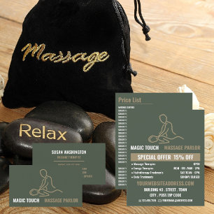 Logo de massage, Carte de visite de massothérapie