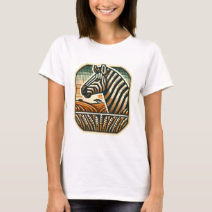 Logo de mosaïque rétro de Zebra T-Shirt