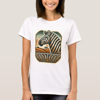 Logo de mosaïque rétro de Zebra T-Shirt