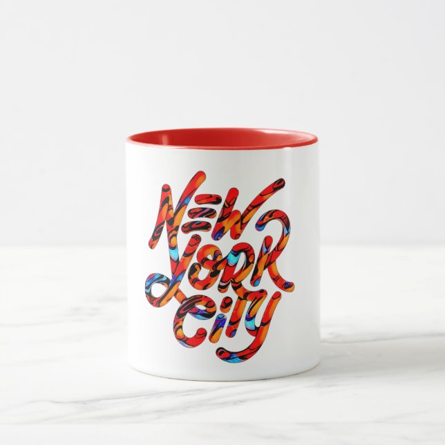 Logo de New York Trending en été Couleurs Mug (Centre)