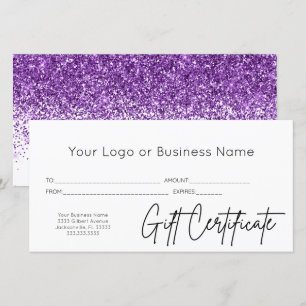 Logo de Parties scintillant violet Certificat cade