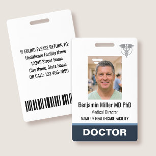 Logo de photo de badge d'identité de docteur infir