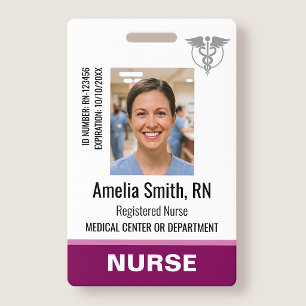 Logo de photo de badge d'infirmière ID RN Personne