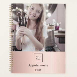 Logo de photo d'entreprise rose or maquilleuse 202