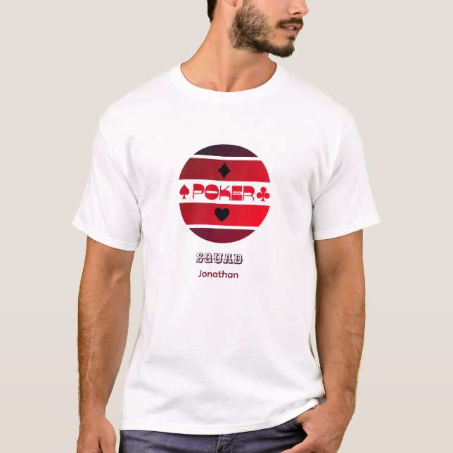 Logo de poker noir rouge personnalisable T-shirt (Devant)