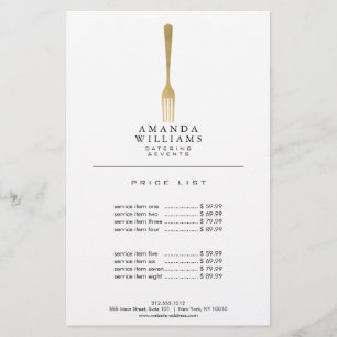 Logo de restauration moderne Faux Gold Fork Logo I