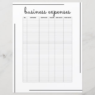 Logo de script noir blanc de bordure Dépenses d'en