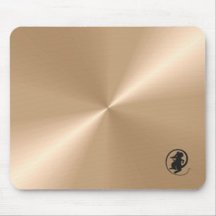 Logo de souris sur tapis de souris métallisé nacré