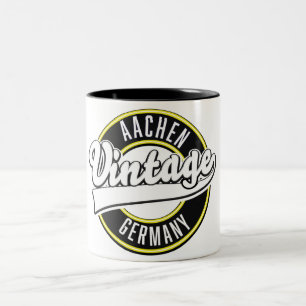 Logo de style vintage de Dortmund, mug café Two-To