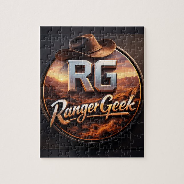 Logo de style western Range geek puzzle (Vertical)