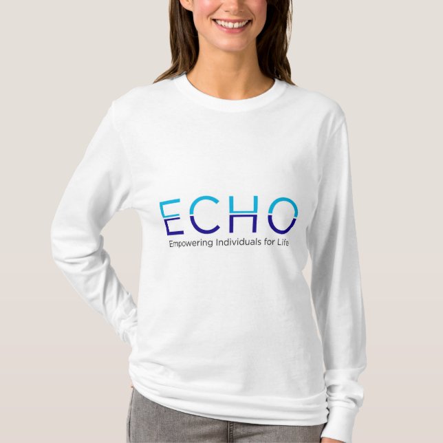 Logo de T-shirts ECHO féminin à long tamis (Devant)