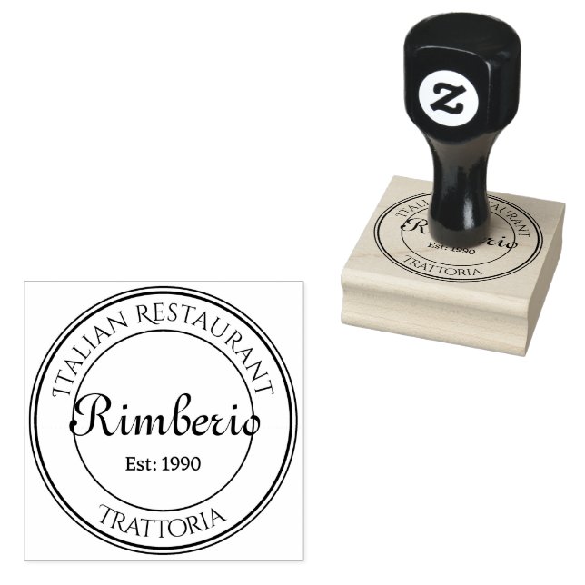 Logo de tampon professionnel cercle noir et blanc (Tamponné)