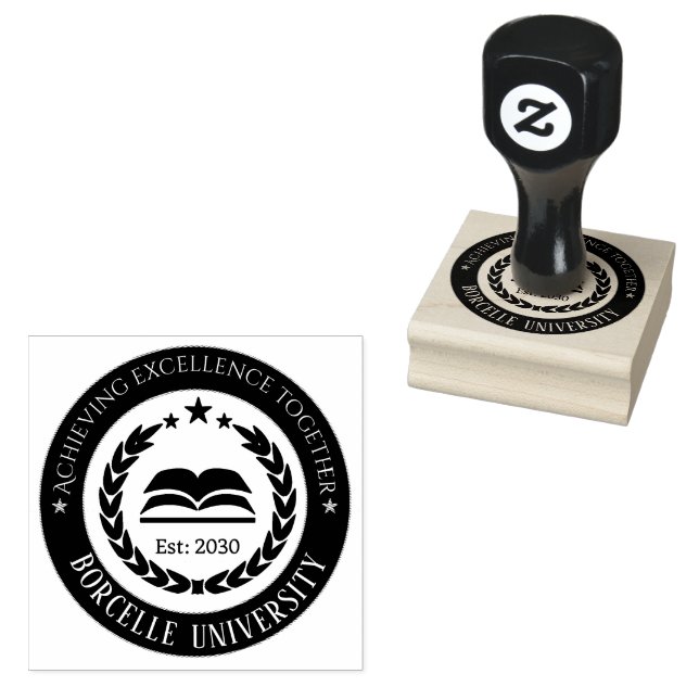 Logo de tampon professionnel cercle noir et blanc (Tamponné)