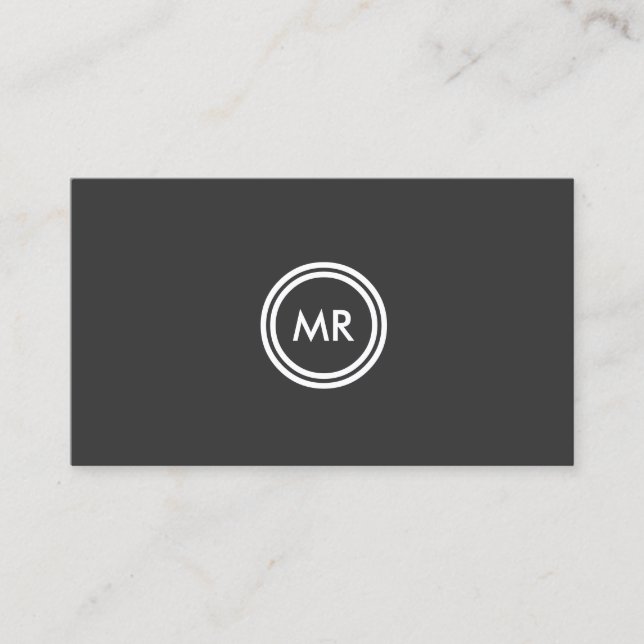 LOGO DE VOS INITIALES sur DK GRAY Carte de visite (Devant)