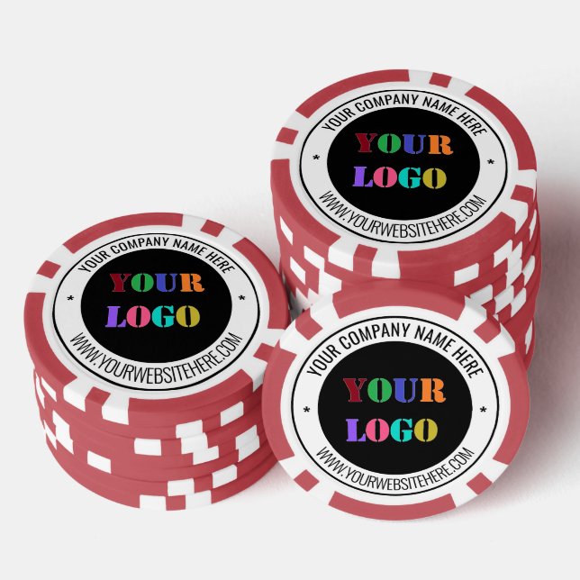 Logo de votre entreprise et jetons de poker de tex (Empiler)