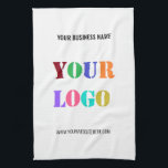 Logo de votre entreprise et serviettes de cuisine<br><div class="desc">Couleurs et polices personnalisées - Serviettes de cuisine personnalisées avec votre entreprise Logo et nom Texte Info Entreprise Promotionnel ou moderne Serviette de cuisine personnelle / cadeau - Faites votre propre design - Ajoutez votre logo - Image - Photo ou QR Code / Nom - Info ou texte personnalisé -...</div>